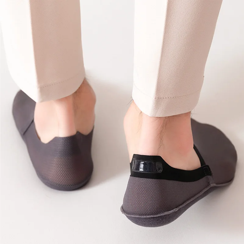 Kaus Kaki Kasual Musim Panas Kualitas Tinggi Kaus Kaki Potongan Rendah Tak Terlihat Pria Banyak Sokken Lembut Nyaman Antiselip Silikon Sejuk