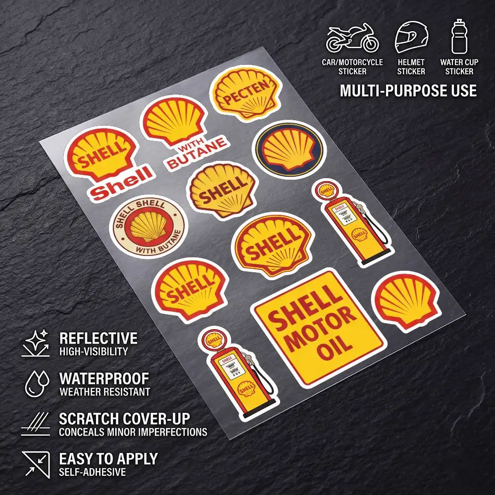 S-Shell-l Waterproof Reflective Scratch Cover Sticker Universal Decor Decal For Car Motorcycle Helmet Refrigerator