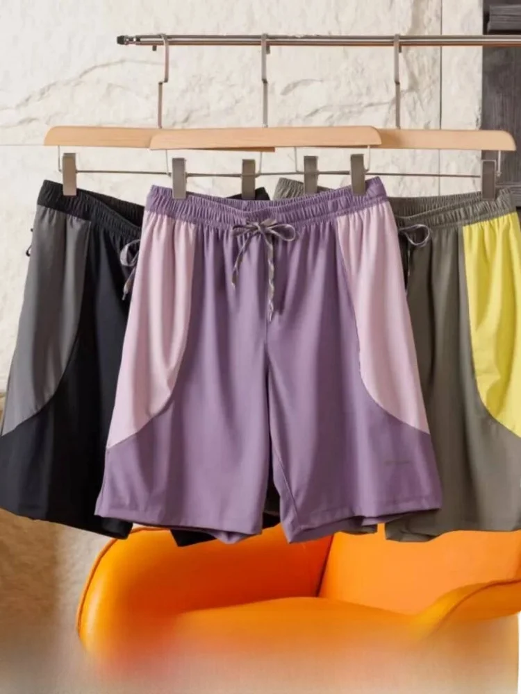 

Ice Sensation King Burst! Color Block! 3D Tailoring! Quick Dry Breathable Men's Outdoor Summer Sports Shorts Trendy