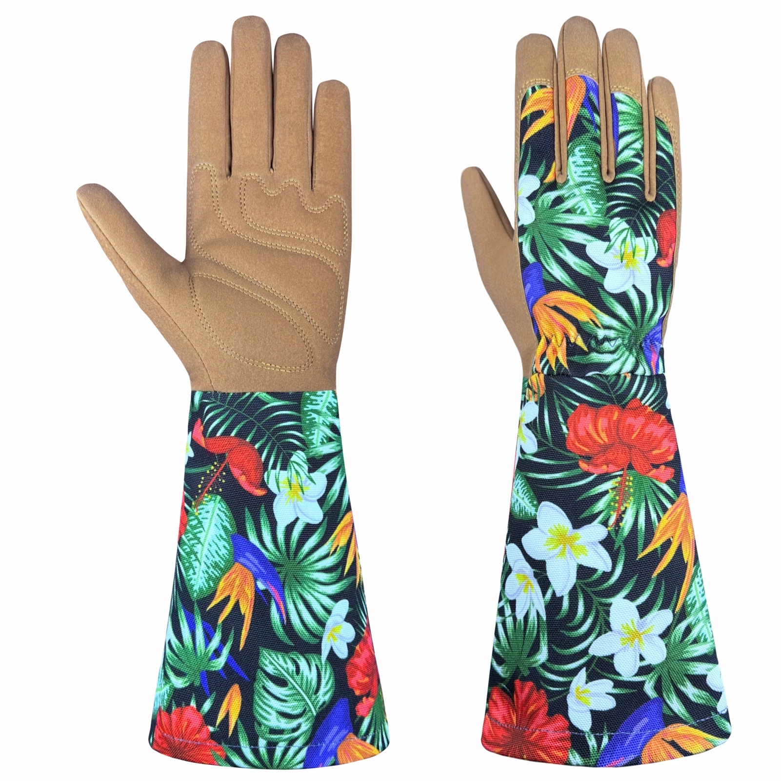 Long sleeve thorn resistant gardening gloves, finger and sleeve reinforced breathable garden gloves, suitable for rose pruning,