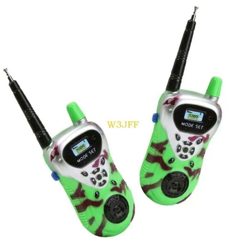

W3JF Pack 2 Mini Walkie Talkie Intercom Toy Children для беспроводной беседы на открытом воздухе.