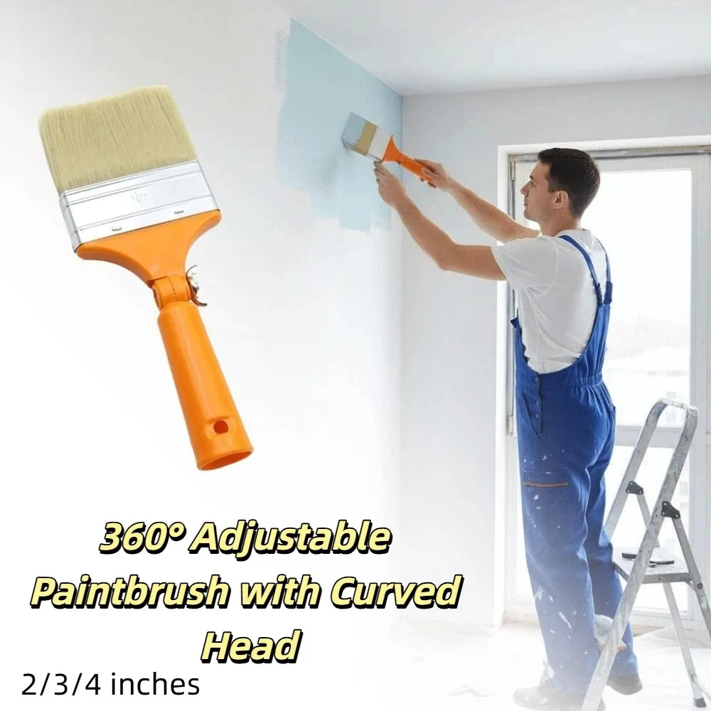 

New Material Plastic Handle Adjustable Paintbrush Adjustable Brush Head 360° Elbow Special-Shaped Paintbrush