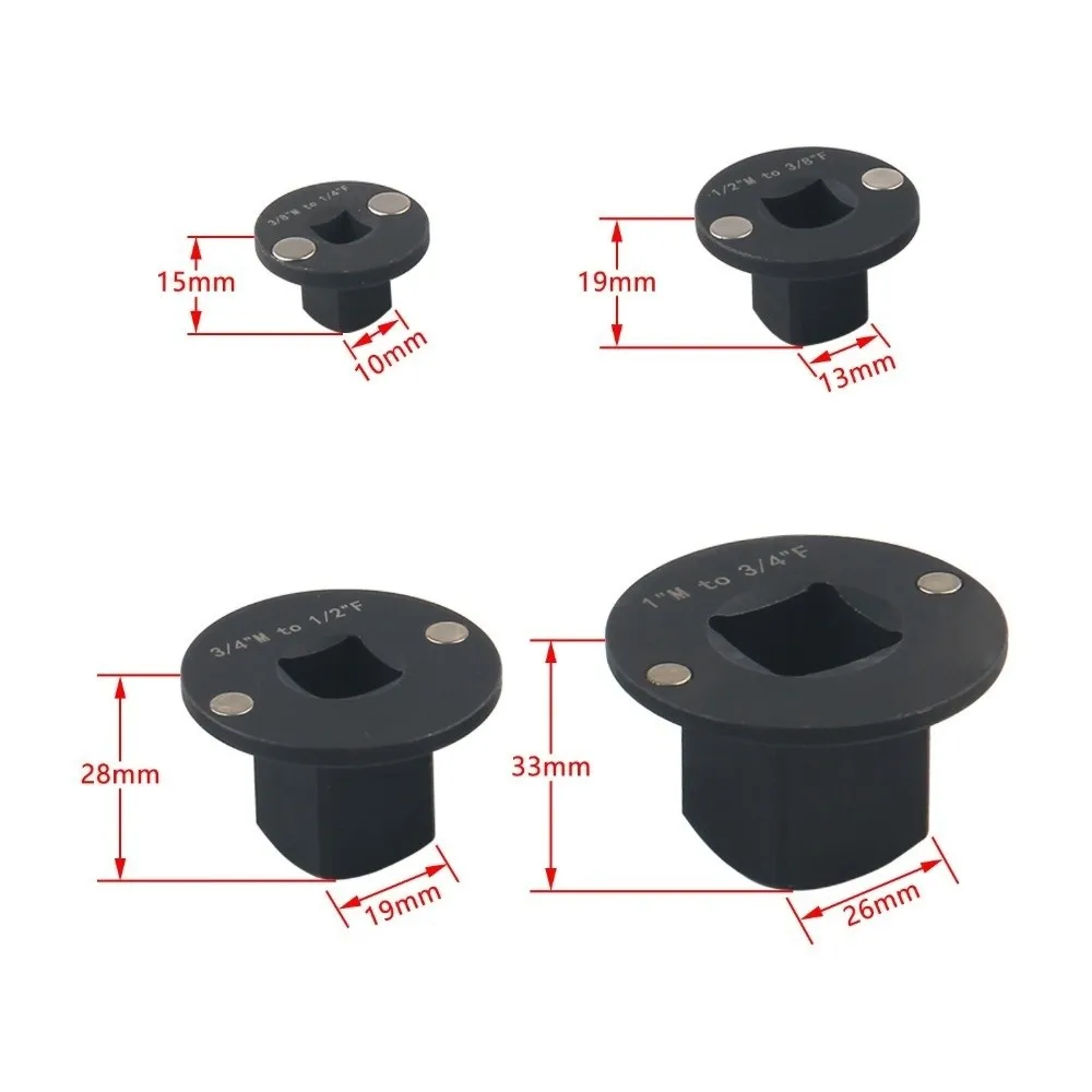 4PCS Durable Ultra Thin Low Profile Adapter Stackable Universal Impact Adapter Set Adapter Set Maintenance Technician