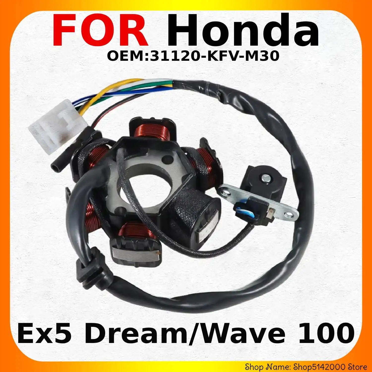 Bobina de encendido del generador del estator de la motocicleta para Honda Ex5 Dream/Wave 100 OEM:31120-KFV-M30 Accesorios de la bobina del estator