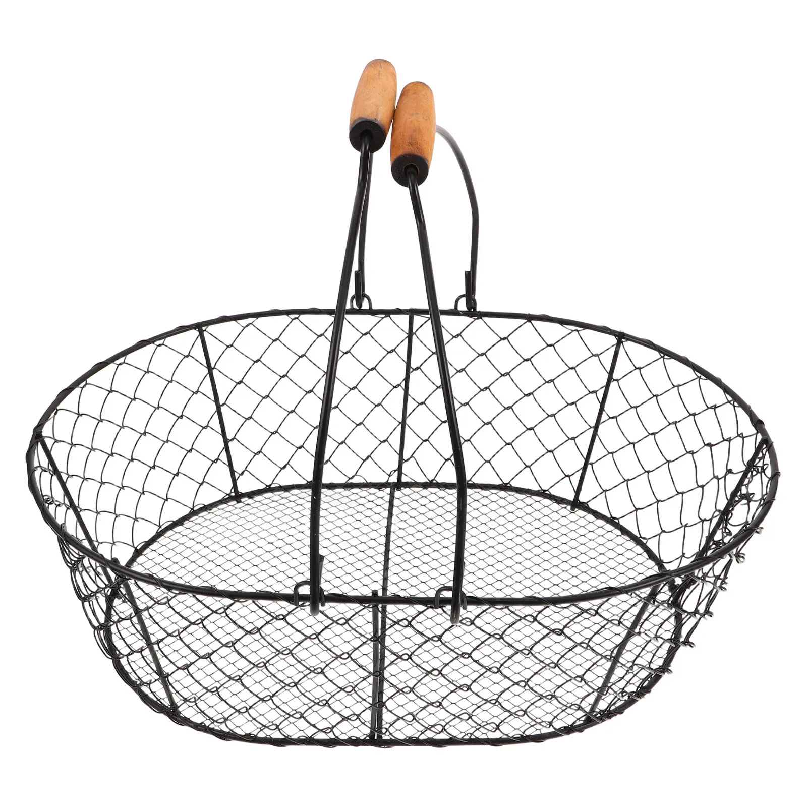 ตะกร้าเก็บถ่านหินเหล็กดัด ถังเหล็กสำหรับเตาผิง ตะกร้าใส่ถ่านหินโลหะมีหูหิ้ว - ที่เก็บฟืนในร่มสำหรับบ้านและแคมป์ปิ้ง