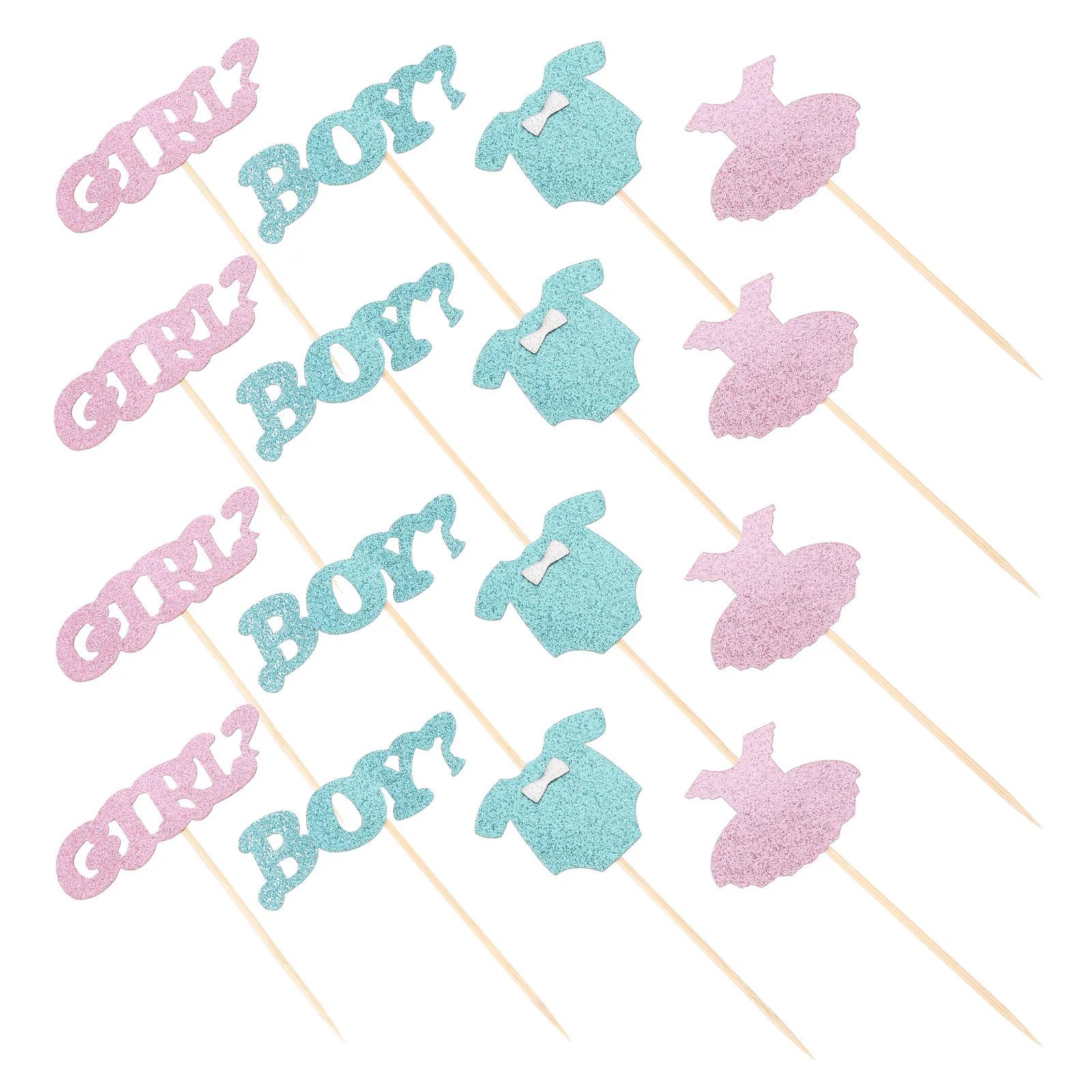 

24Pcs Birthday Cake Toppers Paper Glitter Decorations for Shower Birthday Party Cupcake Dessert Picks Party Supplies