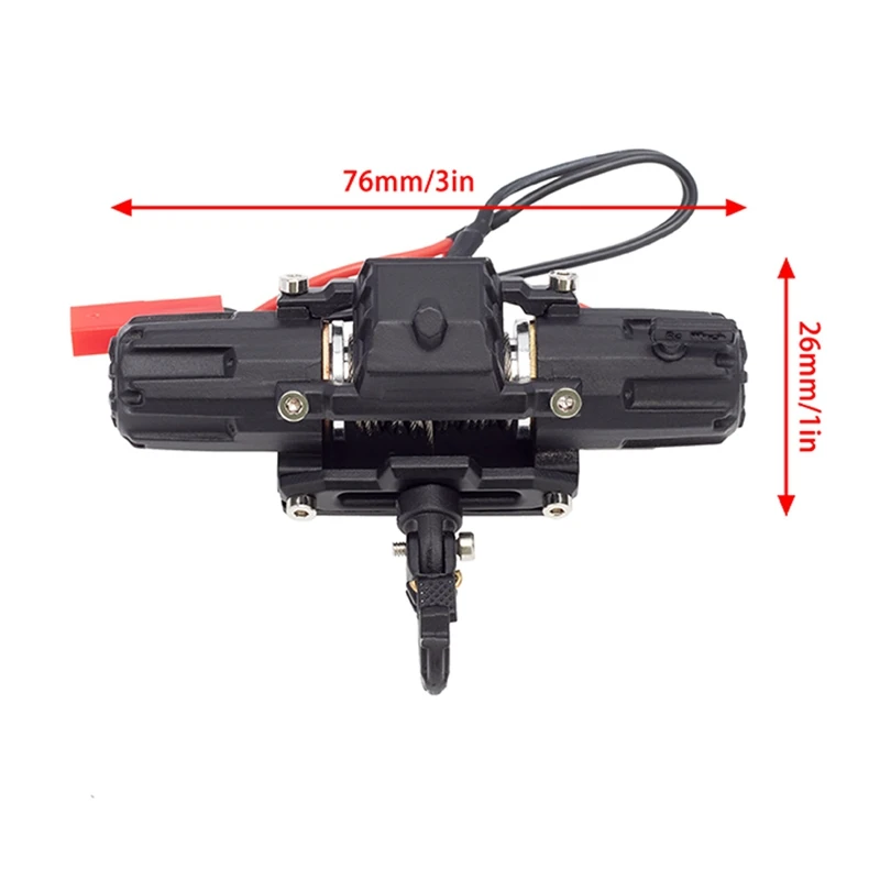 Metal Double Motor Simulated Winch With CH3 3 Channel Controller For 1/10 RC Crawler Car Axial SCX10 TRAXXAS TRX4 Parts