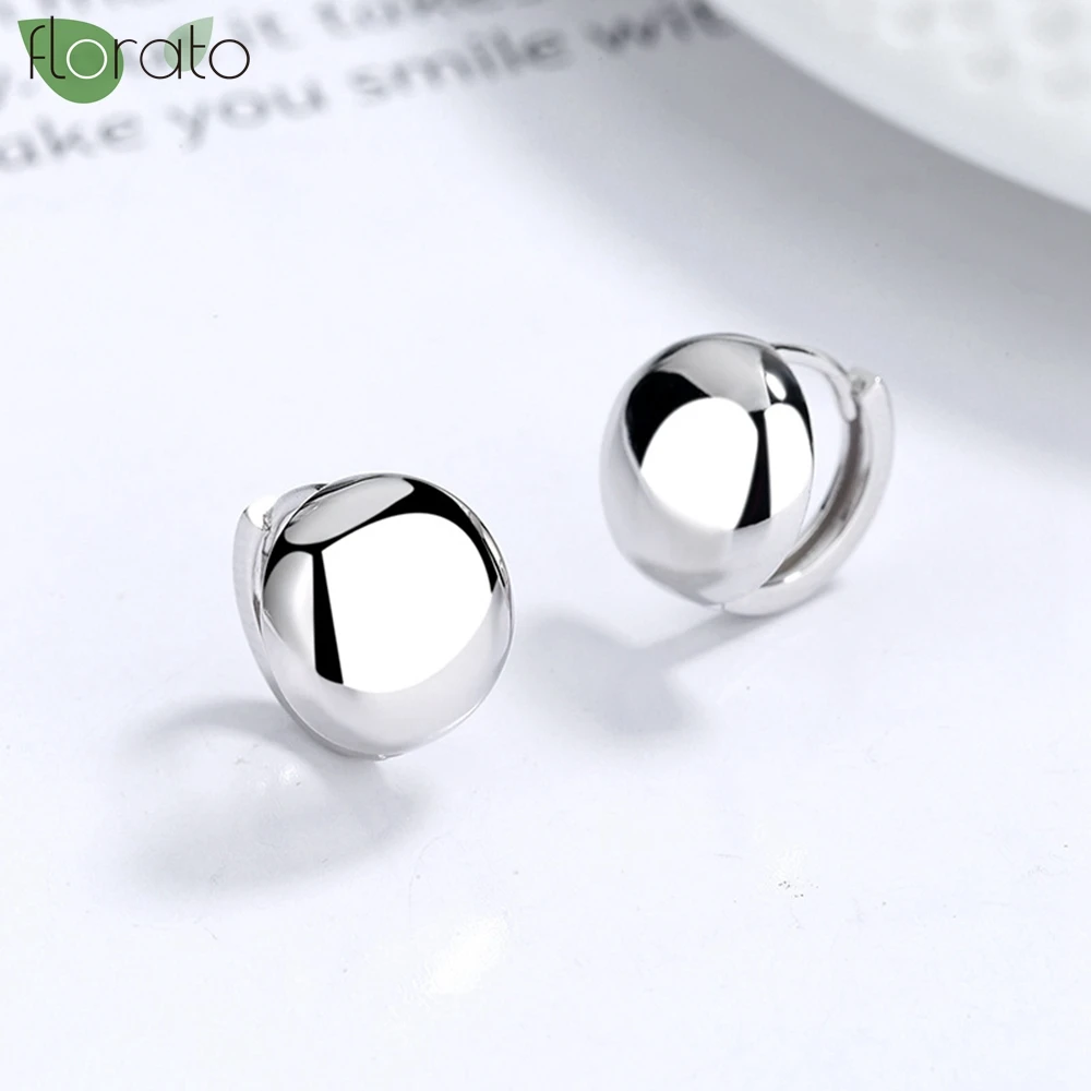 925 Sterling Silver Needle Personality 11mm Ball 18K Gold Earrings Vintage Punk Hoop Earrings for Women Party trend Jewelry Gift