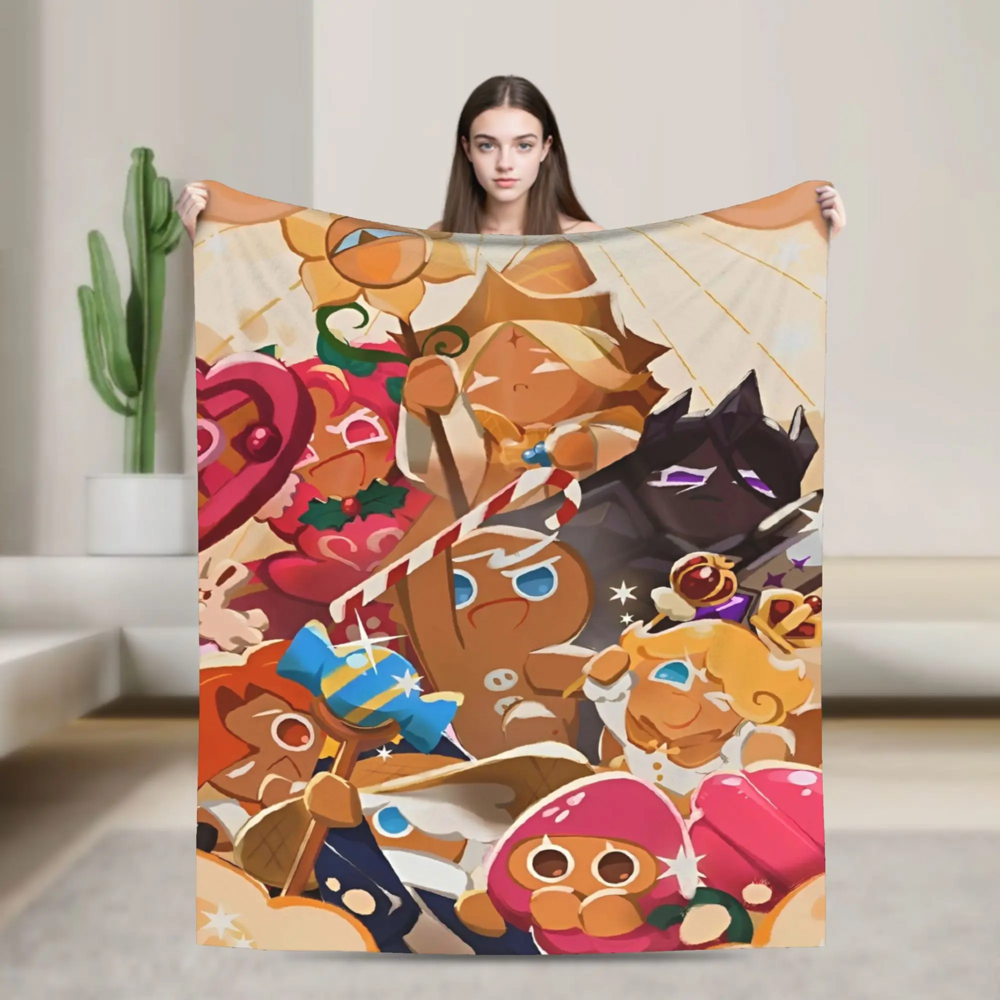 

Одеяла Cookie Run Kingdom, фланелевое легкое тонкое одеяло для спальни, дивана, спальни, одеяло