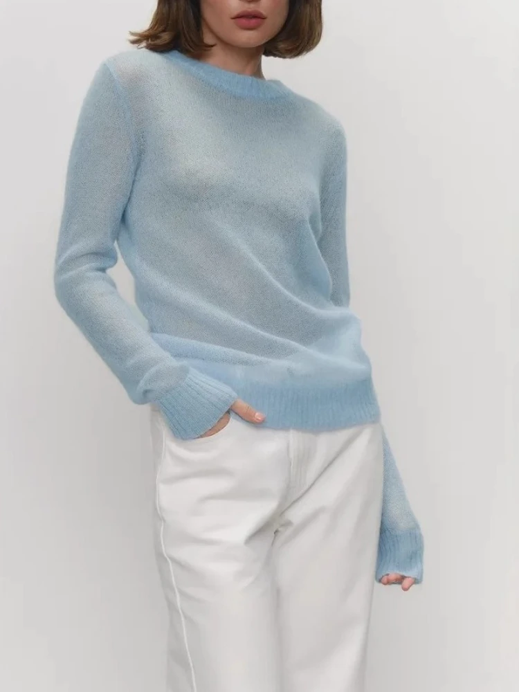 

New Autumn Winter Knit Mock-neck Pullover Elegant Sweater for Women Casual Knitwear Basic Soft Long Sleeves Tops Female Clothing