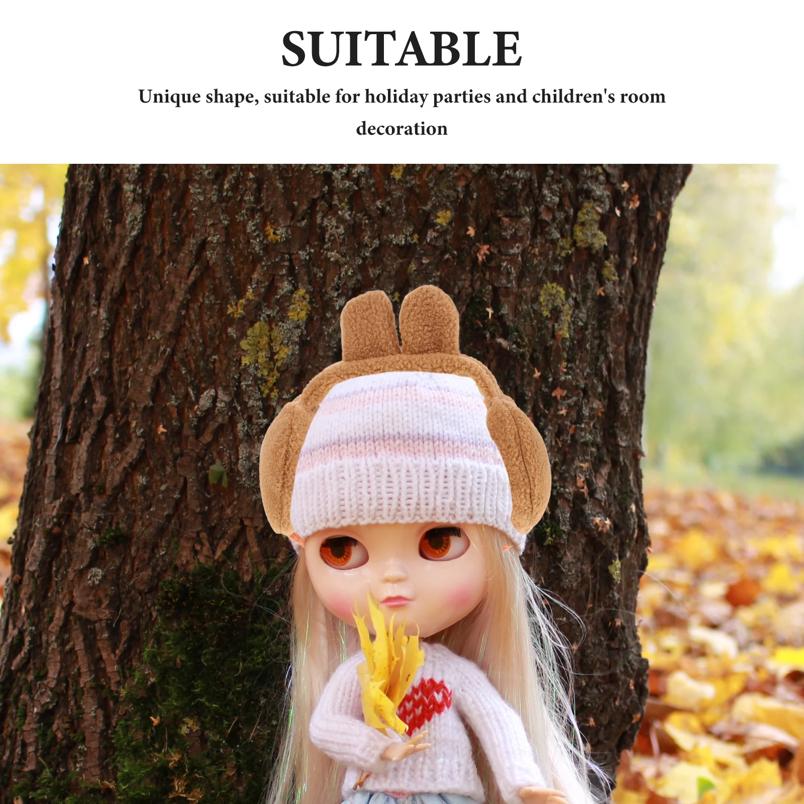 2 szt. 10 cm Kreskówkowe Nauszniki Dekoracyjne - Miękkie, Ciepłe Ochraniacze na Uszy do Zimowego Stylizacji, Akcesoria do Stylizacji, Urocze Ochraniacze na Uszy, Mini Figurki