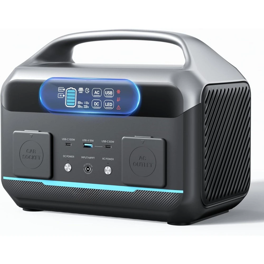 

Portable Power Station 600W, 576Wh LiFePO4 Battery, 1 Hour Fast Charging, 100W USB-C Output, for Home Backup, Solar Generator