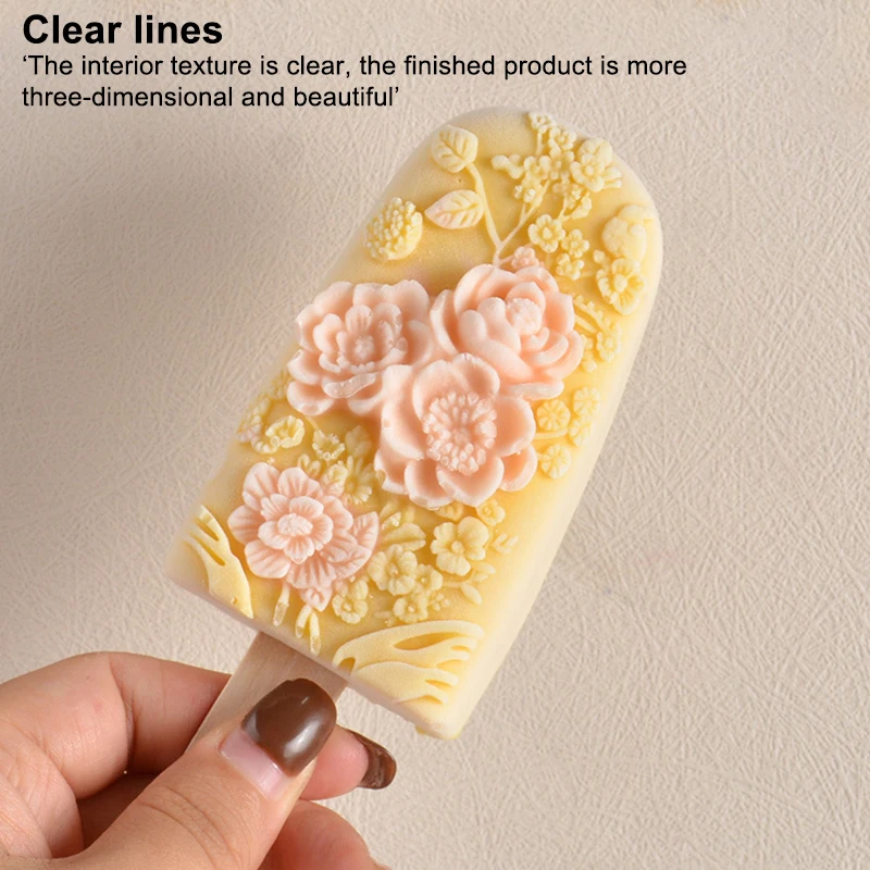 Silicone Molds for Popsicles - Stunning Flower Design, Perfect for DIY Ice Cream Treats