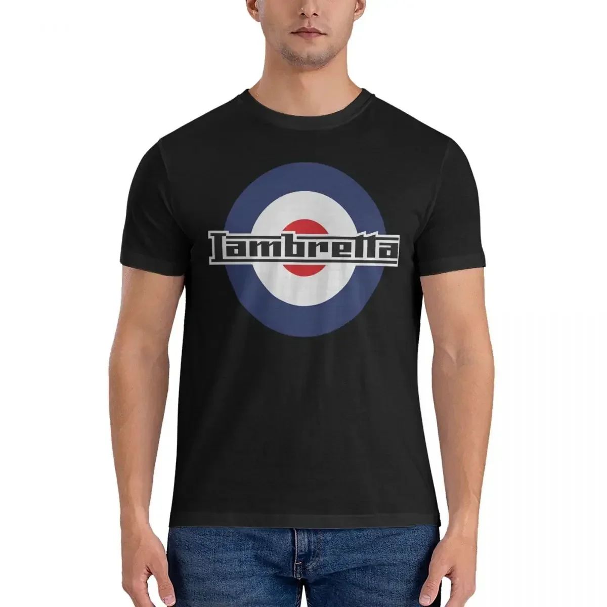 LOGO T Shirts Men's 100% Cotton Novelty T-Shirts Crewneck Lambretta Tees Short Sleeve Tops Graphic