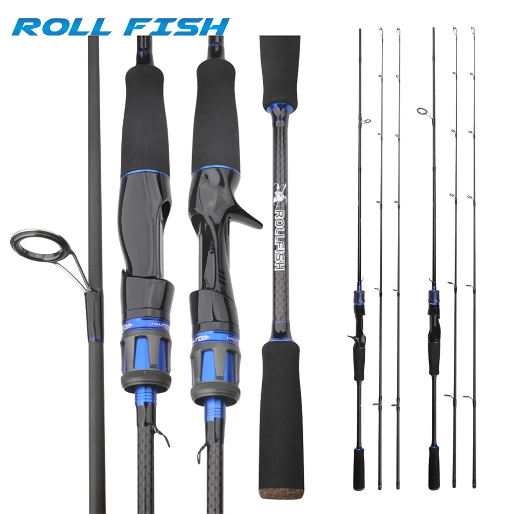 ROLLFISH 2 Tips Power M/MH Spinning Casting Carbon Fiber Lure Fishing Rod Freshwater salt Fishing Rod Bass Fishing WT 101-133g