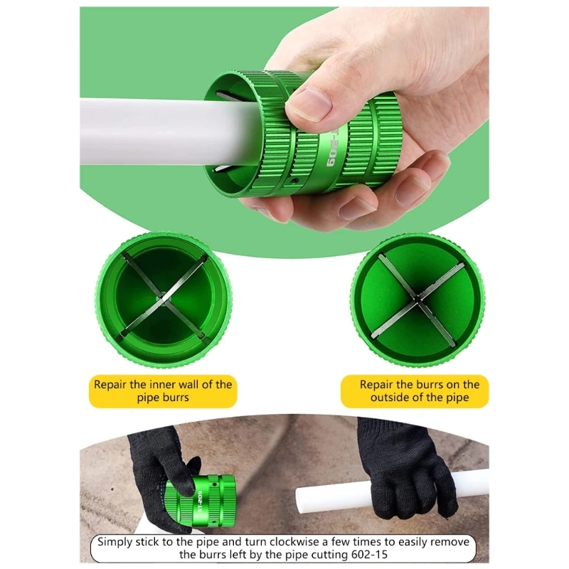 Plastic Tubing Deburrer with Precise Cutting Tip, Pipe Reamer Deburring Tool for Enthusiasts Constructions Use