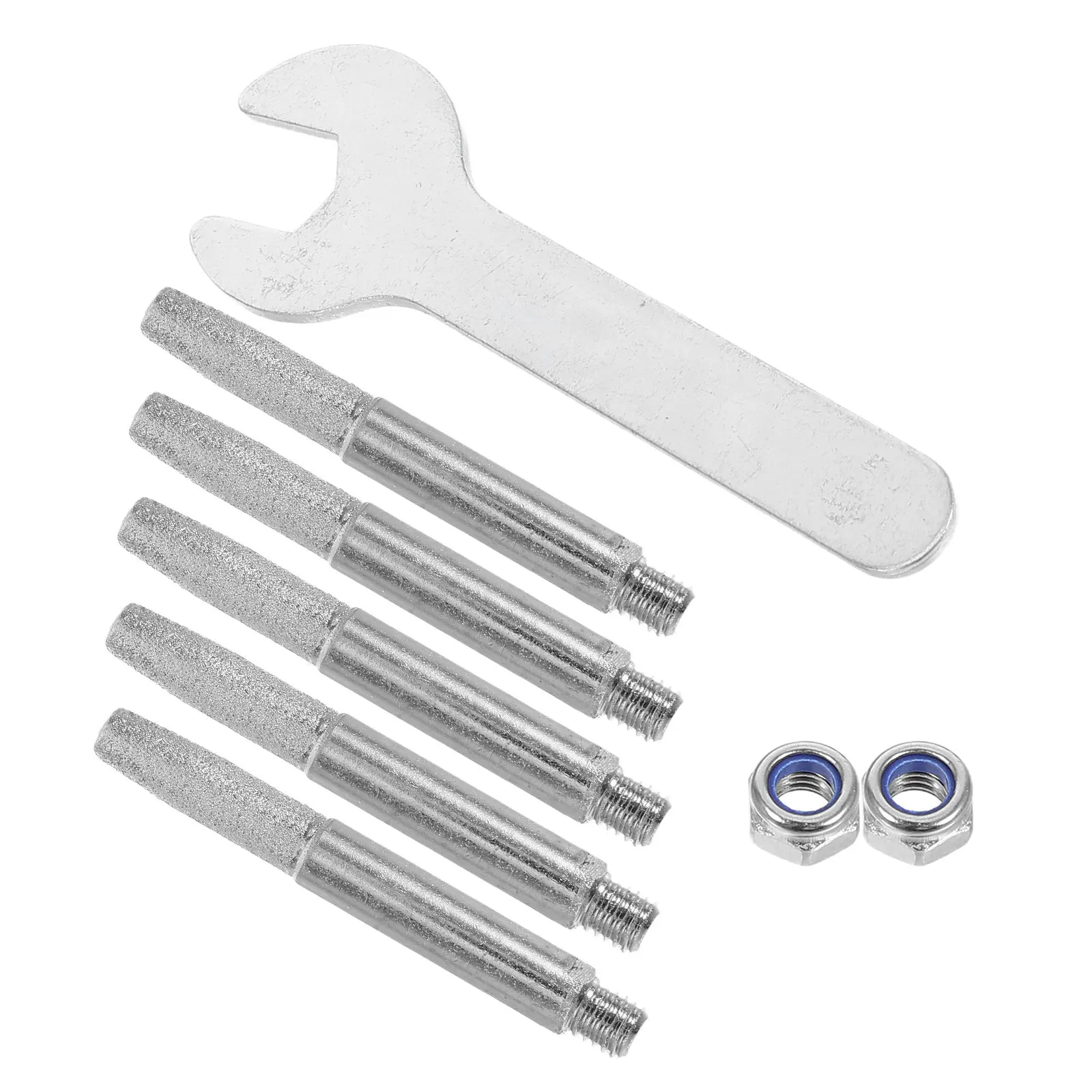 1Set Chainsaw Burr Grinding Head Diamond Hand Crank Sharpening Tool Screw Nuts Wrench for 5.5mm Chain Maintenance view 6