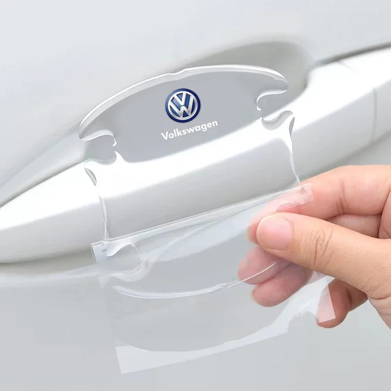 4 Stück Transparente Autotürgriff-Anti-Kratz-Schutzfolie Emblem für VW GTI Scirocco POLO Tiguan Passat B5 B6 B7