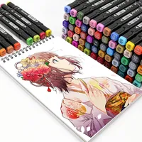 24/30/40/60/80 Colors Art Markers for Beginners Double-ended Painting Pen Alcohol Sketch Based Felt-Tip Oily Pen Art Supplie