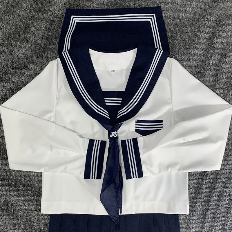 High School Student Clothes South Korea Short Sleeve Uniform Navy Blue Skirt Japan Jk Uniforms Girl Sailor Suit Blouse Seifuku