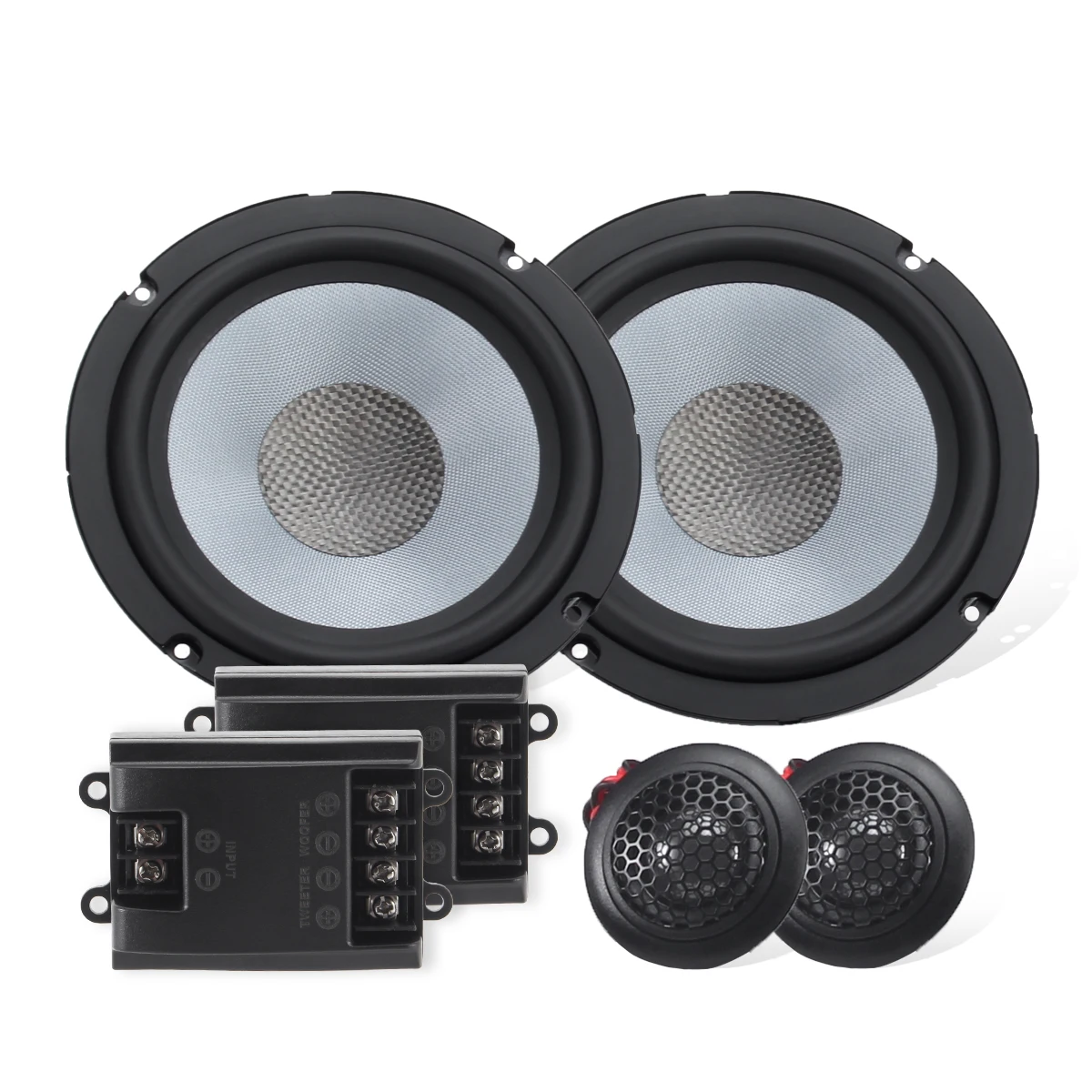 Glass Fiber 80mm-Y30 Ferrite Magnet Nominal Power 60W*2 2-Way Component Speaker 6.5 Inch Speaker Set for Car Audio Sound System