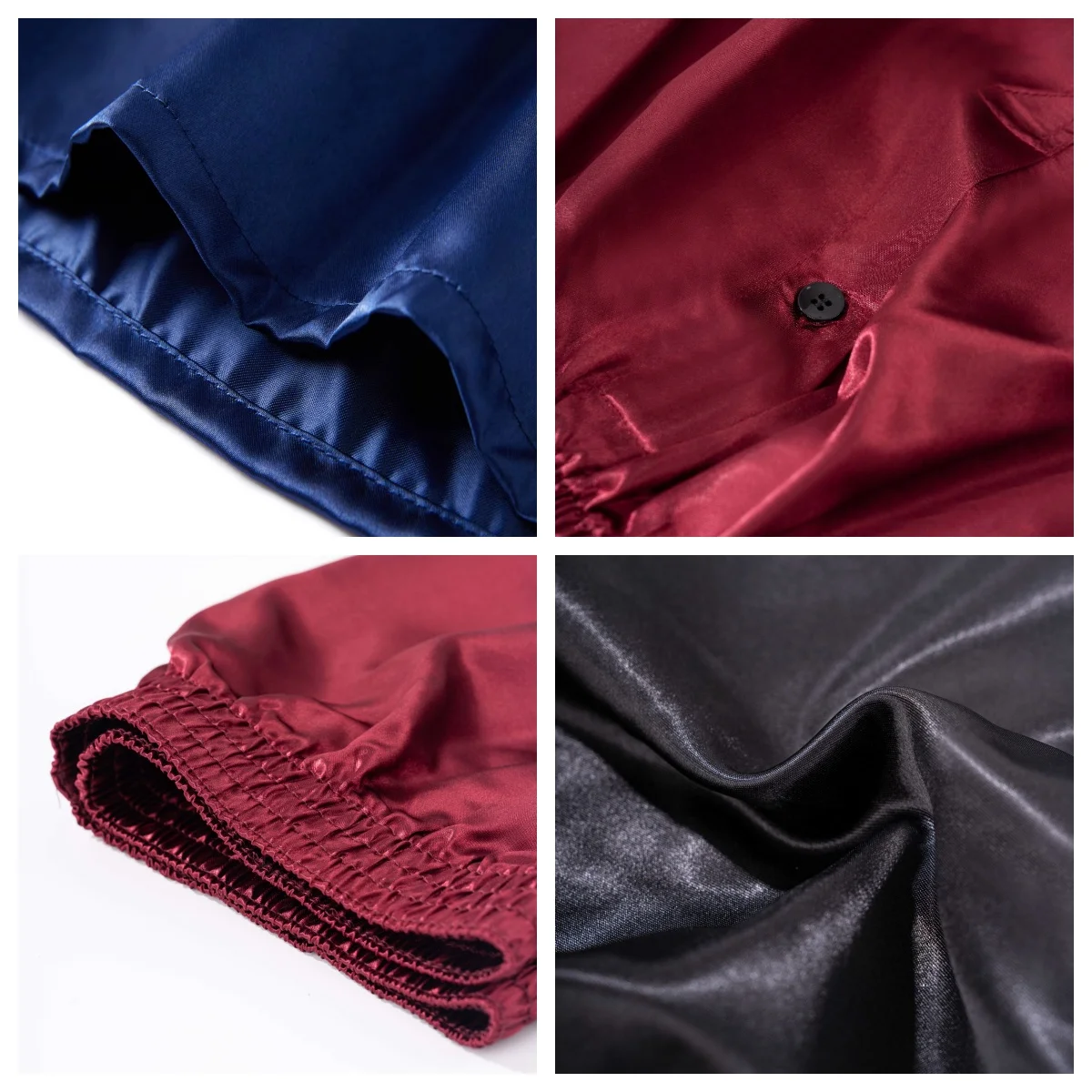 JupiterSecret 3pcs Men\'s Underwear Satin Casual Boxer Shorts Silk Feeling Sleep Shorts with Elastic Waistband and Button