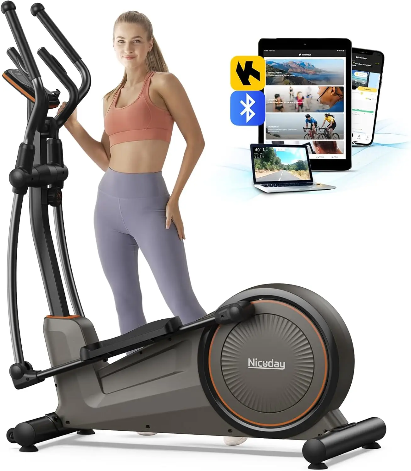 

Elliptical Machine, Elliptical Exercise Machine for Home with Hyper-Quiet Magnetic Driving System, Elliptical Trainer wi