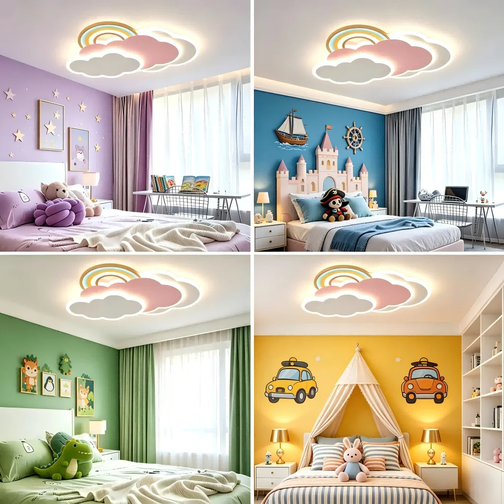 Cute Cloud Shape Ceiling Lamps Warm Romantic Creative Girls Bedroom Nordic Modern Simple Room Ceiling Lights