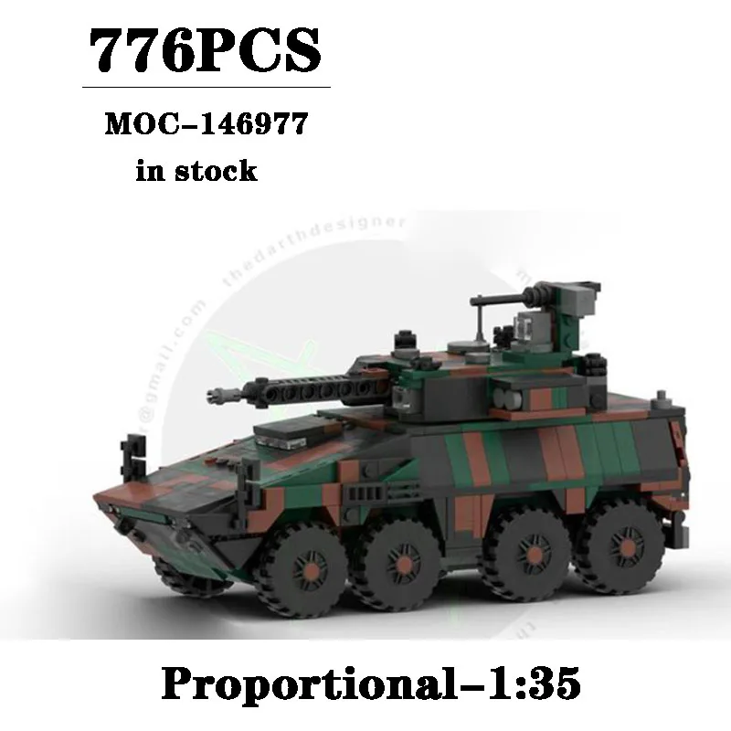 โมเดลก่อสร้าง MOC-146977รถถังต่อสู้หลักโมเดลก่อสร้าง776ชิ้นของขวัญวันเกิดของเด็กของเล่นคริสต์มาส