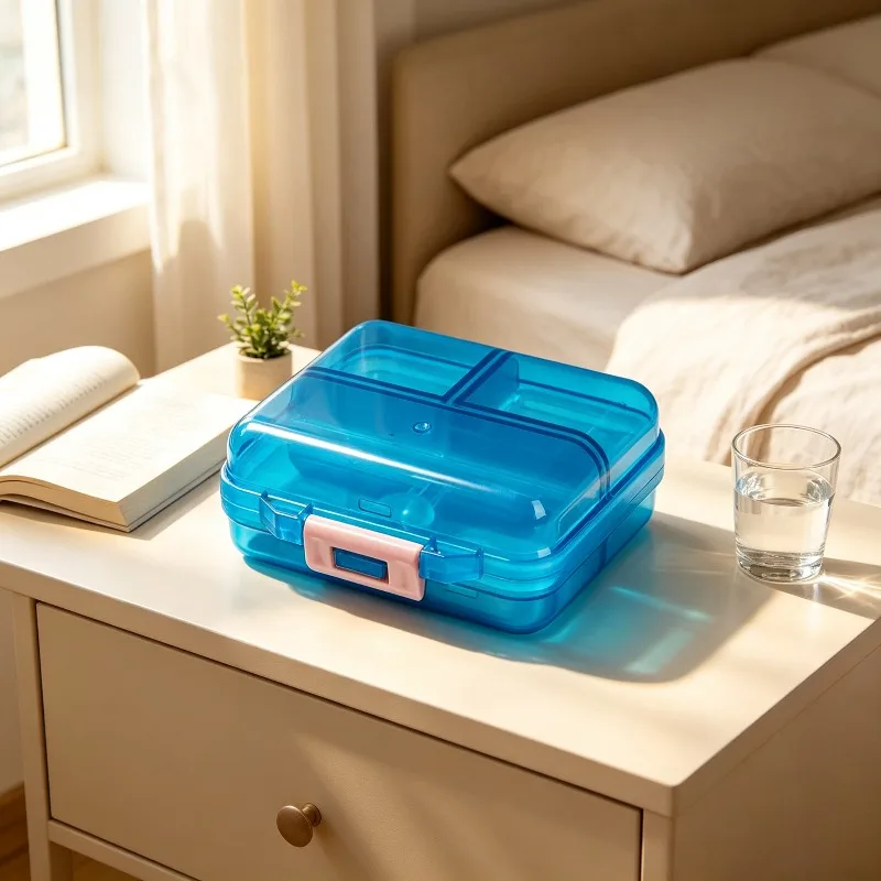 Tragbarer Reise-Pillen-Organizer, feuchtigkeitsbeständige Pillenbox, Mini-Medikamenten-Vitamin-Aufbewahrungsbox für Tasche, Handtasche, Outdoor und den täglichen Gebrauch. – Detail 5