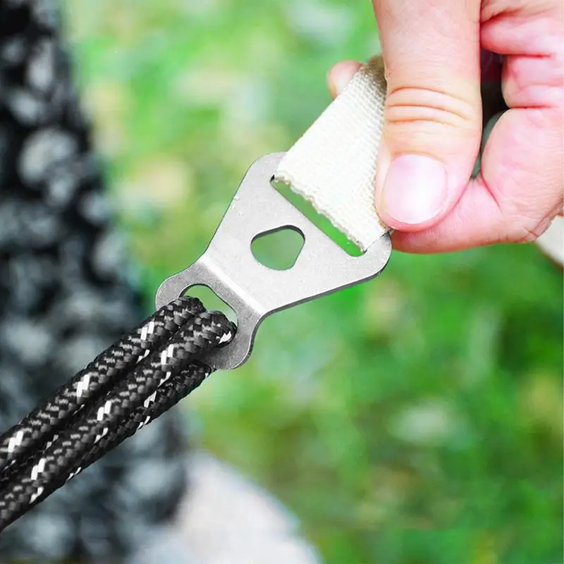 Rope Tightener Stainless Steel Camping Tent Cord Connector Tensioner Camping Gear Tent Accessories Awning Fixed Hook Buckle For