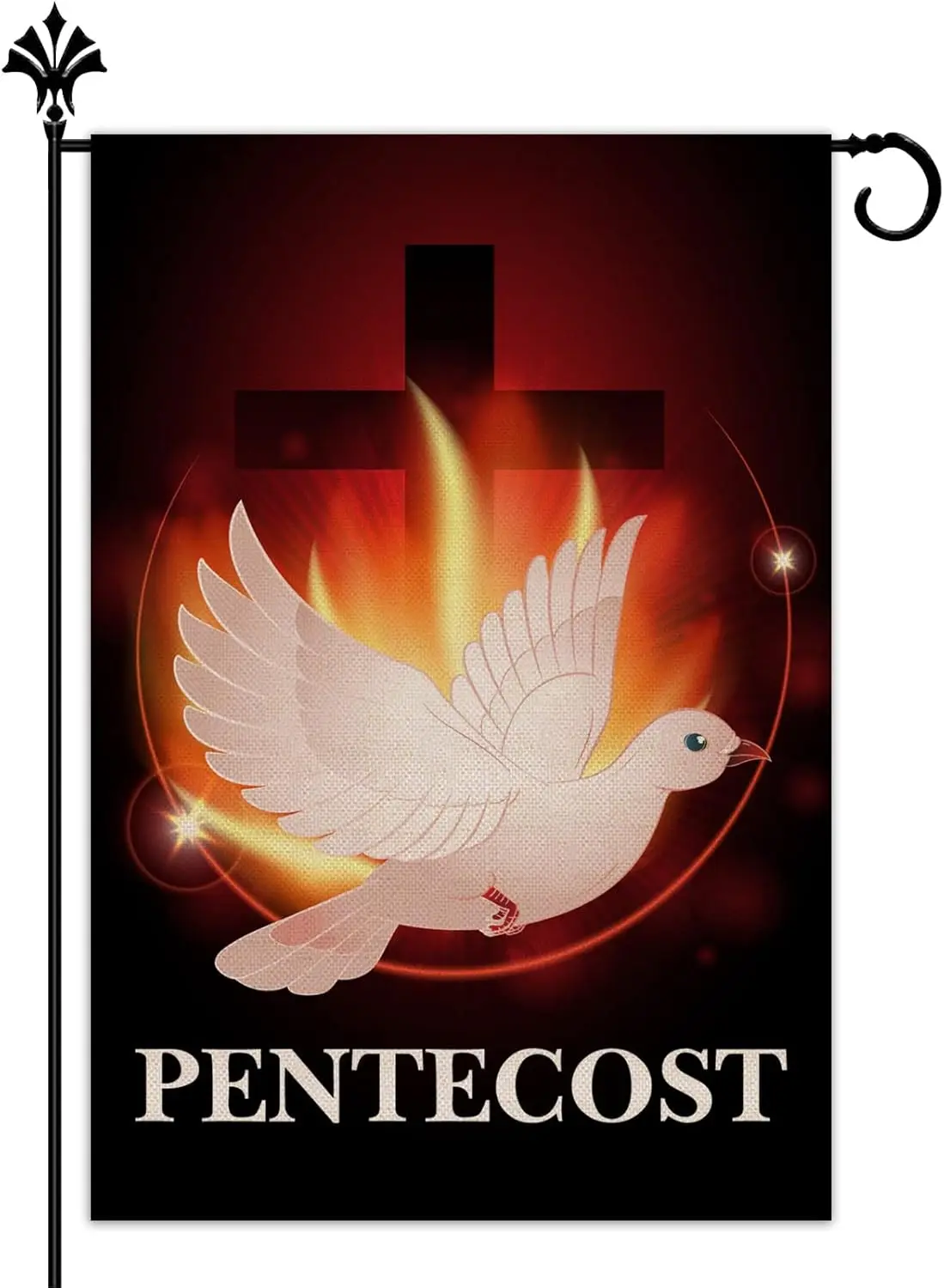 Pentecost Garden Flag Come Holy Spirit Christian Dove Jute Farmhouse Home Front Yard Sign Outdoor Decoration WWP zzo