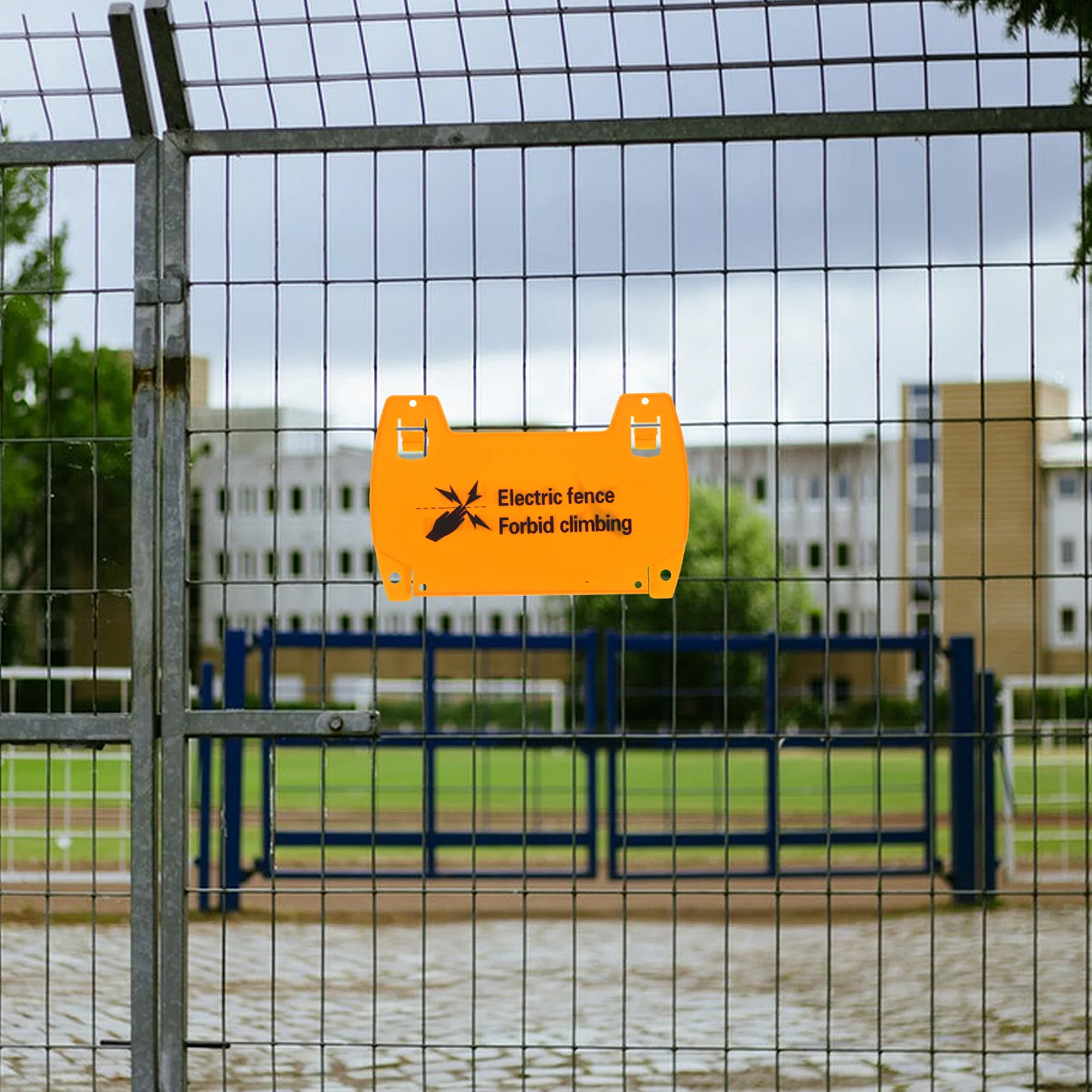 Electronic Fence Warning Sign Electric Security Signs Label Yellow Safety Labels
