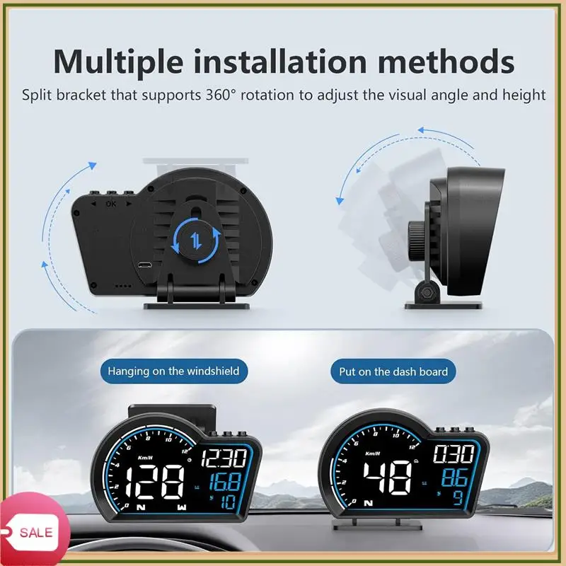 

G16 Car GPS Head-Up Display HUD Speedometer Mileage Digital Clock Universal Replacement