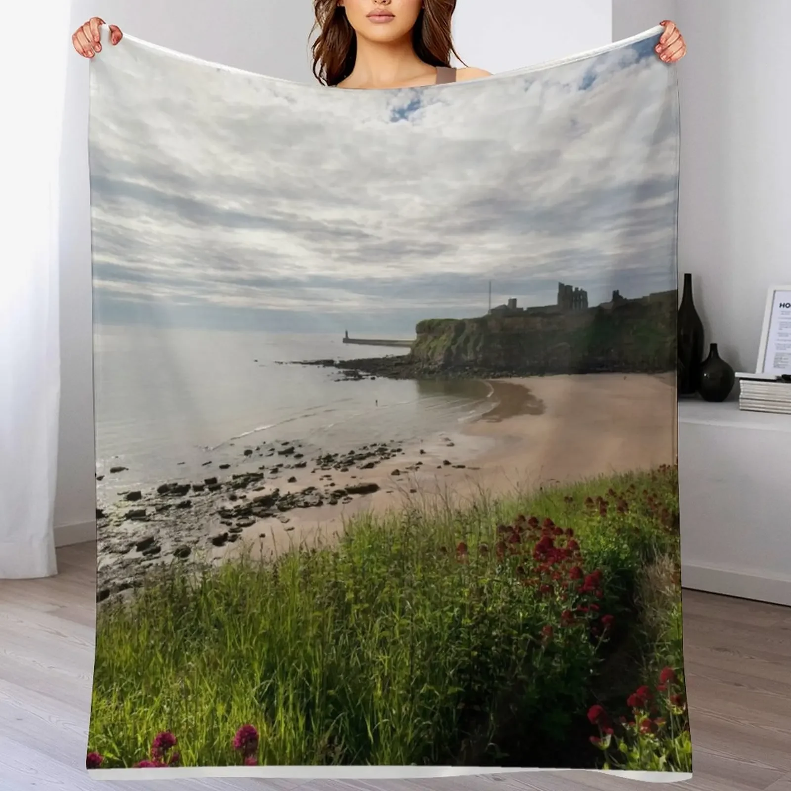 King Edward's Bay, Tynemouth Throw Blanket Extra Large Throw Polar Flannels Blankets