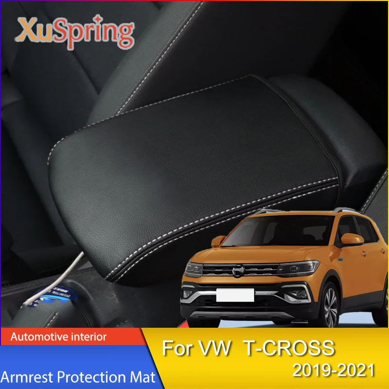 Car Armrest Console Cover Cushion Support Box Top Matte Liner Mat Case Car-style for VW T-Cross/Taigun 2019 2020 2021 2022