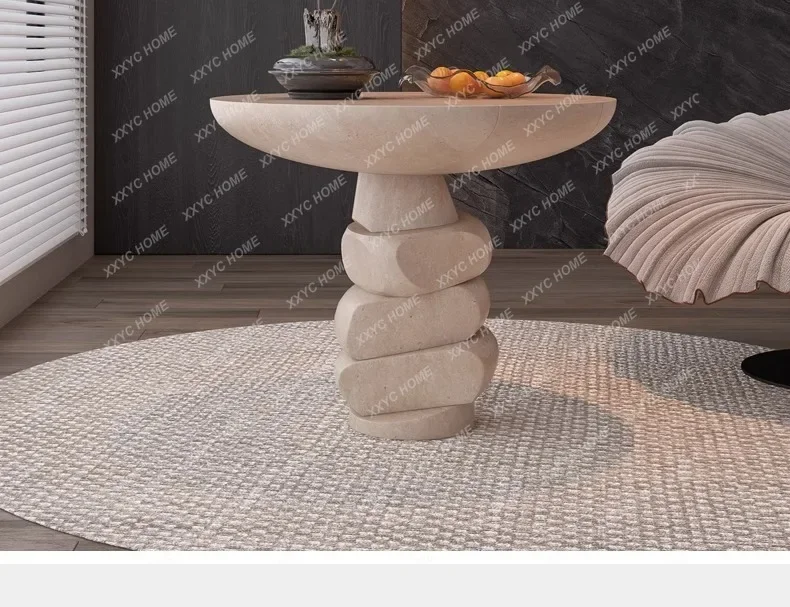 High-end side table floor ornament creative living room minimalist rotating coffee table storage home decoration niche decoratio