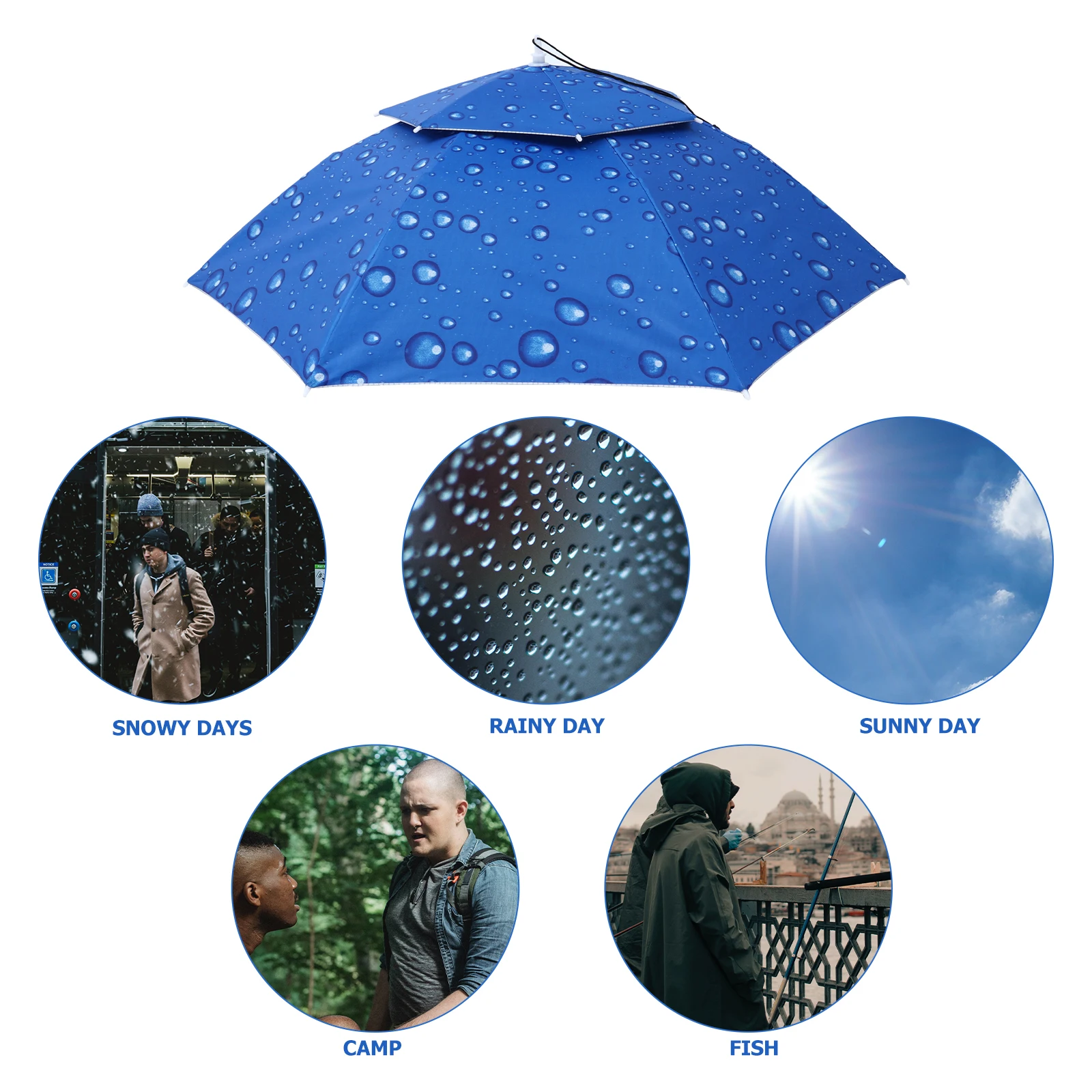 

1 pc 95Cm -Free Thick Oxford Fabric Wear-Resistant Folding Sun Rain Shading Upturned Design Breathable Heat