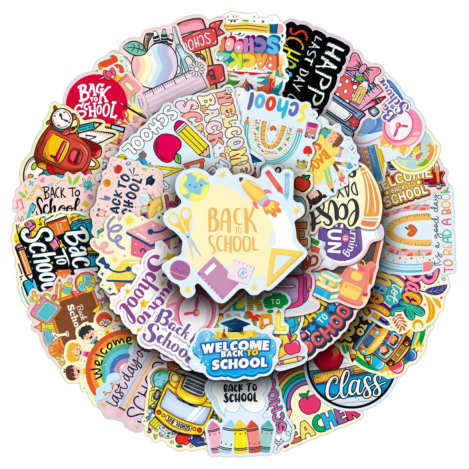 10/50PCS Back-to-School Season Graffiti Stickers Decoration Notebook Phone Guitar Skateboard Fridge Scraphbook Classic Kid Toys