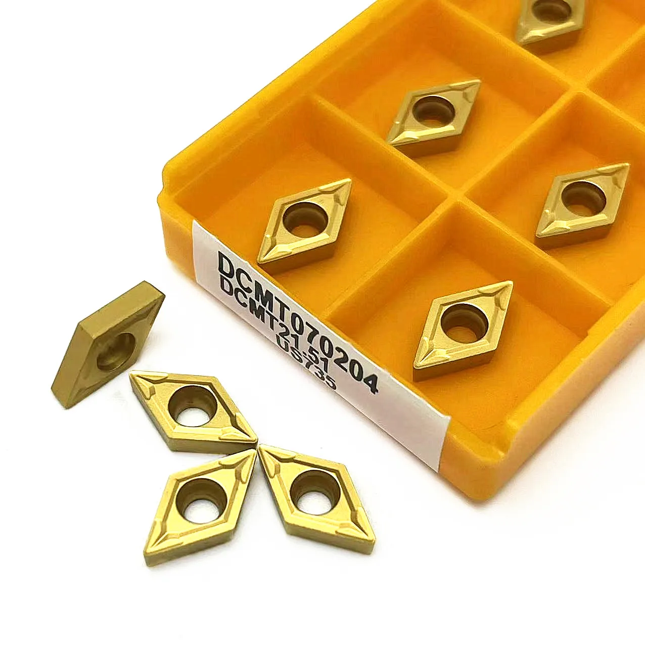10 pz DCMT070204 DCMT11T304 DCMT11T308 US735 VP15TF UE6020 utensili per tornitura inserti in metallo duro utensili CNC DCMT070204 US735 VP15TF