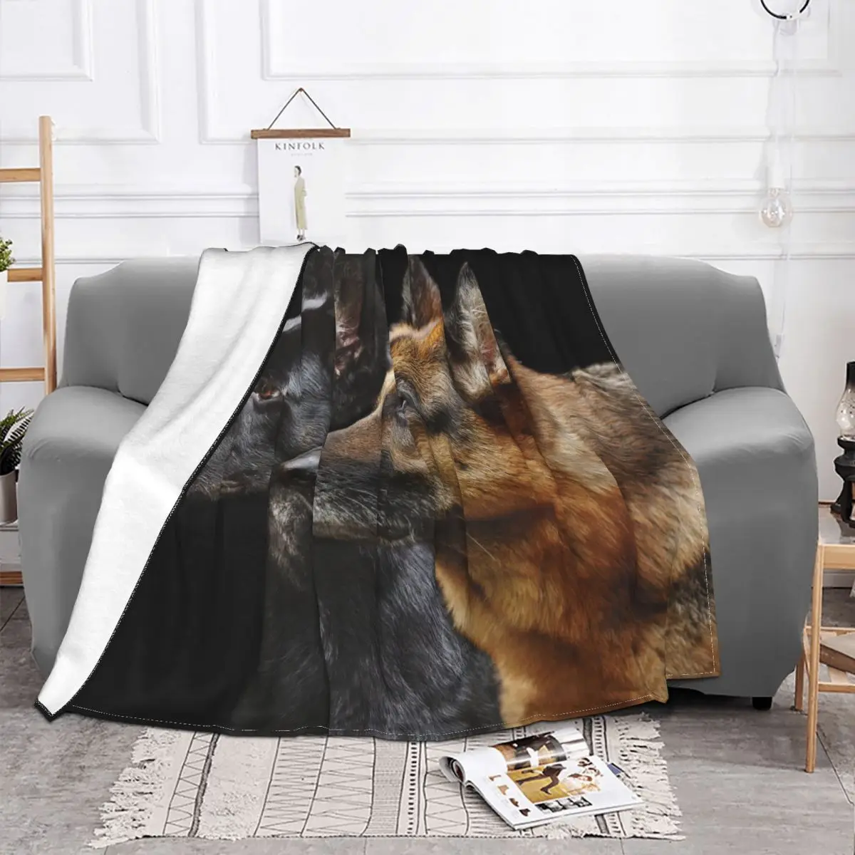 Thoroughbred German Shepherds Blankets Gift for Animal Dog Lover Wool Funny Warm Throw Blanket for Home Decoration