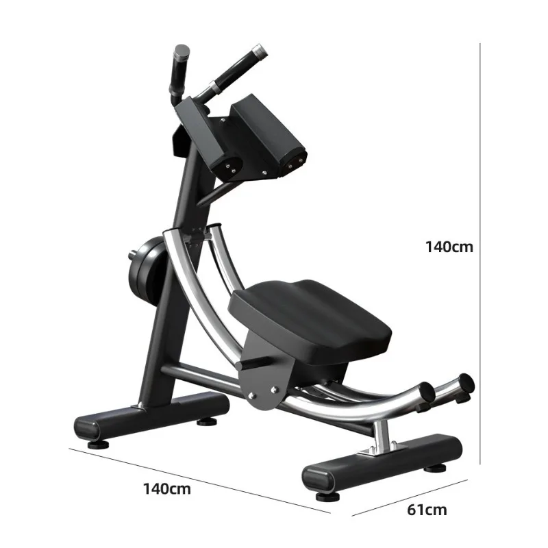 Black Commercial Gym Abdominal Trainer Curved Dual-Track Design Ergonomic with Thickened Knee Pads for Comfort