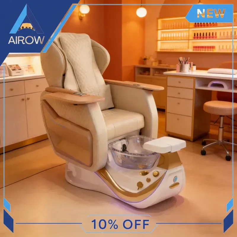 for Luxury Electric Pedicure Chair Modern Manicure Table Foot Spa Massage Furniture Beauty Salon Equipment Nail Station