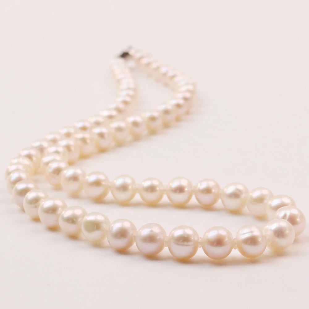 Trendy Wedding Party Jewelry Necklace Real Natural Pearl Choker Necklace for Women Men White Pearl Perlas Clavicle Collier Gift