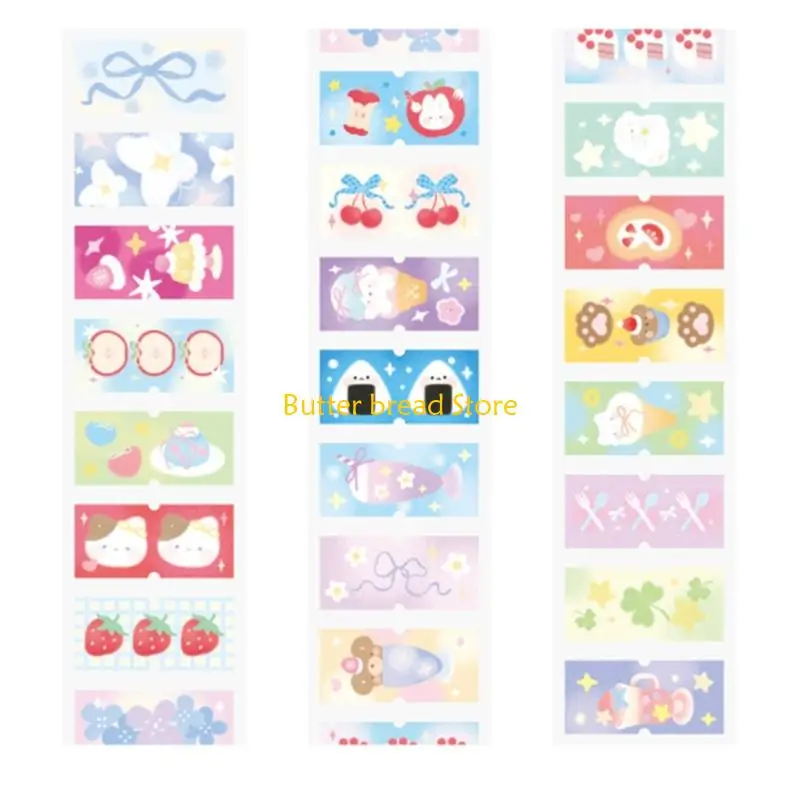 W89C Lấp Lánh Cutout Băng Cắt Sẵn Hoạt Hình Miếng Dán Cuộn Cho Thêu Sò Tạp Chí Notebook Cói Phong Bì Thẻ Và Bao Bì