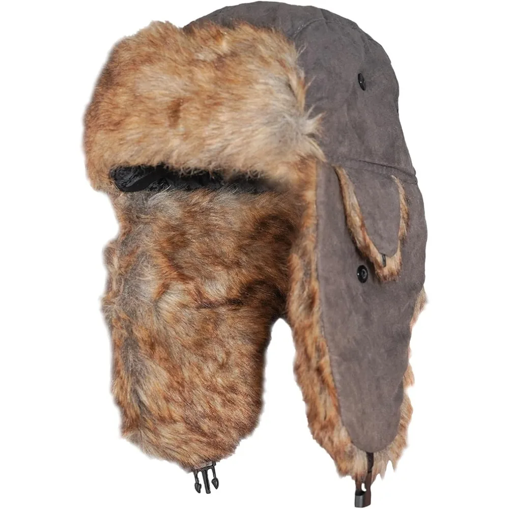 

Trapper Hat Winter Hats for Women Men with Faux Fur Ear Flaps