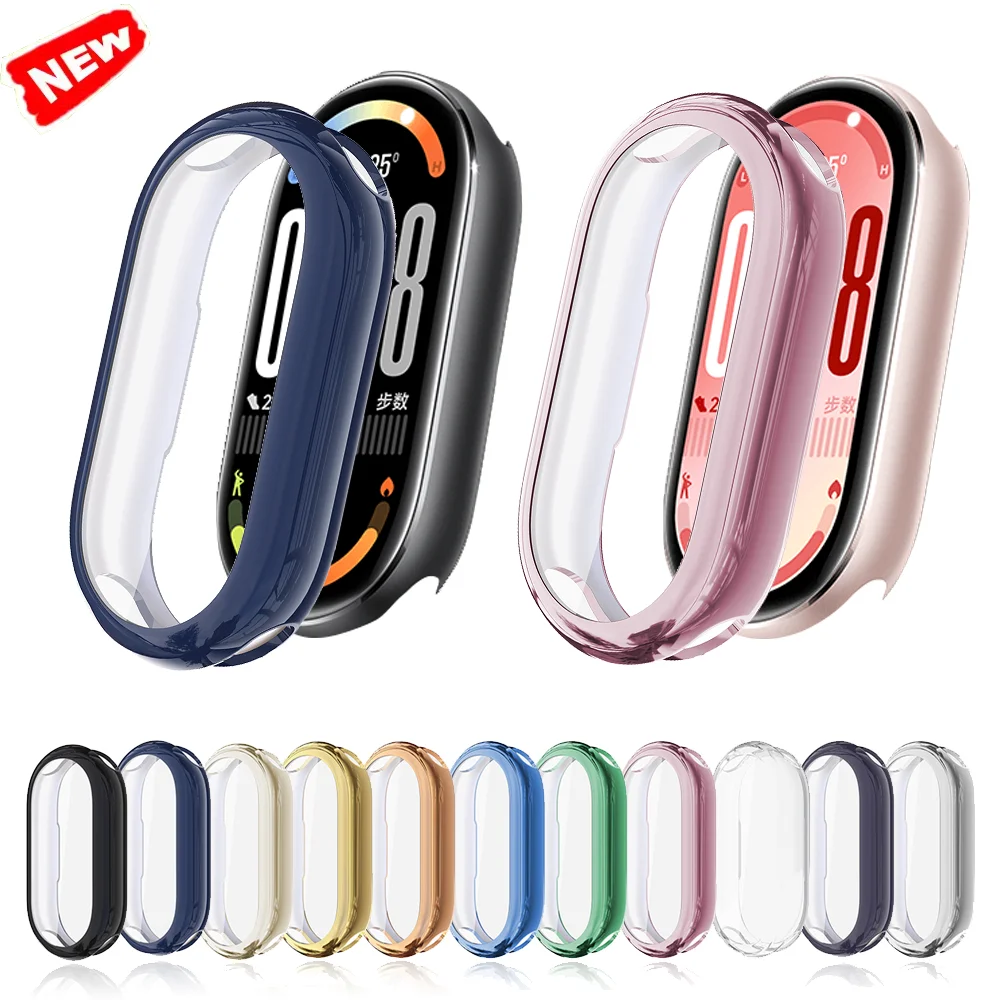 حافظة من البولي يوريثان الناعم + فيلم لملحقات mi band 10 حزام واقي للشاشة غطاء شامل من النايلون المضفر لسوار xiaomi band 10