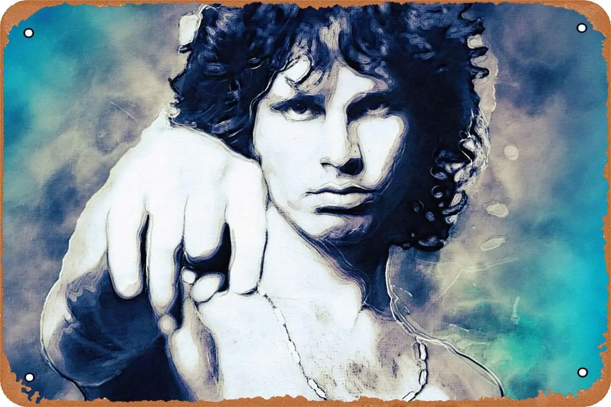 Jim Morrison Metal Tin Sign Wall Decor Vintage Wall Art Sign Plaque Decor Gifts for Home Coffee Bar Metal Poster 8x12 Inch