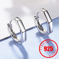 Man/Women's Stamp 925 Sterling Silver Hoop Earrings Cute Gift For Girls/Boys Fine Jewelry Accessory Party Gift