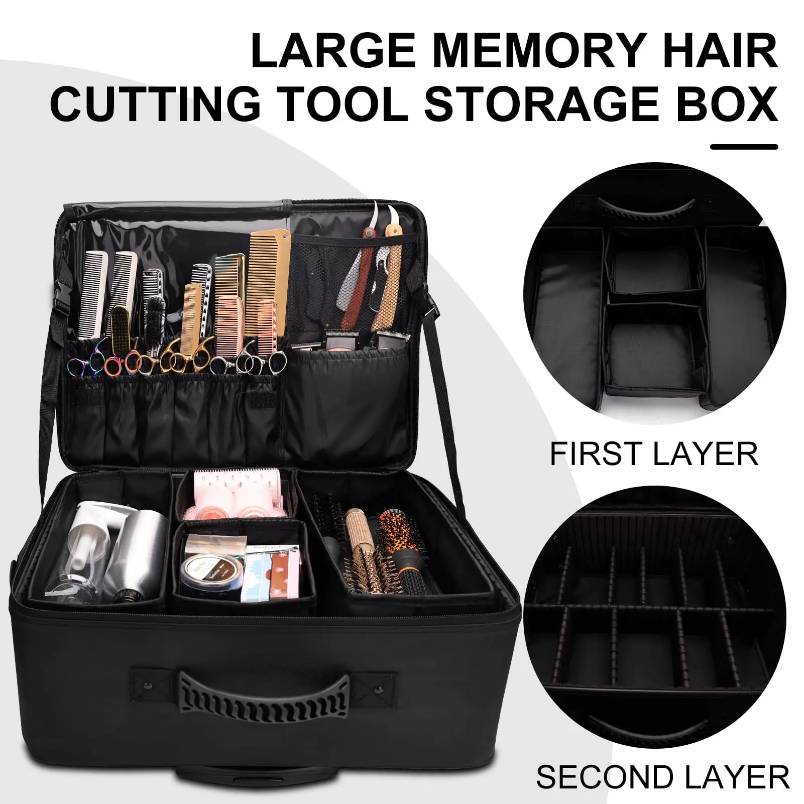 Salon Rolling Makeup Case Train Travel Case with Wheel Organizer Portable for Salon Makeup Artist Cosmetology Nail Supplies